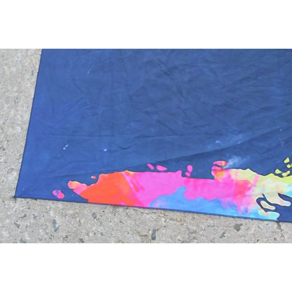 World Map Tapestry Wall Hanging Blue Tyedye Tapestry Home Décor Colorful 56x76